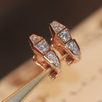 [Shinejoy] BOUCLES D'OREILLES SERPENT ROSE OR DIAMANT