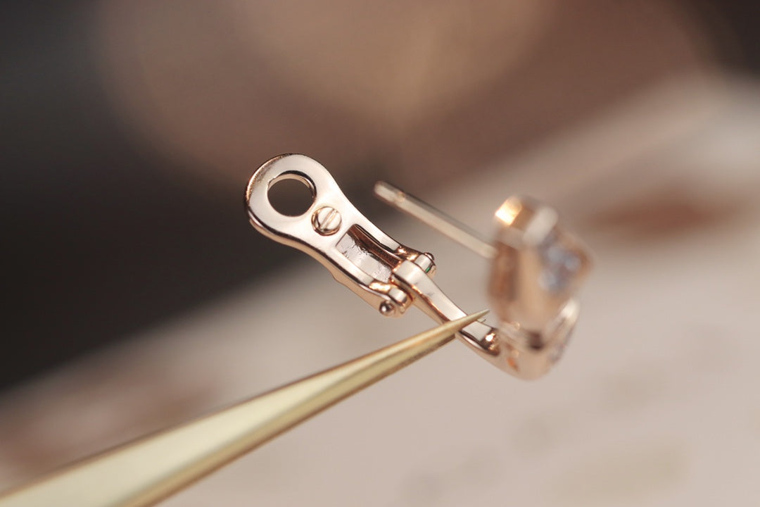 [Shinejoy]SERPENT PINK GOLD DIAMOND EARRINGS