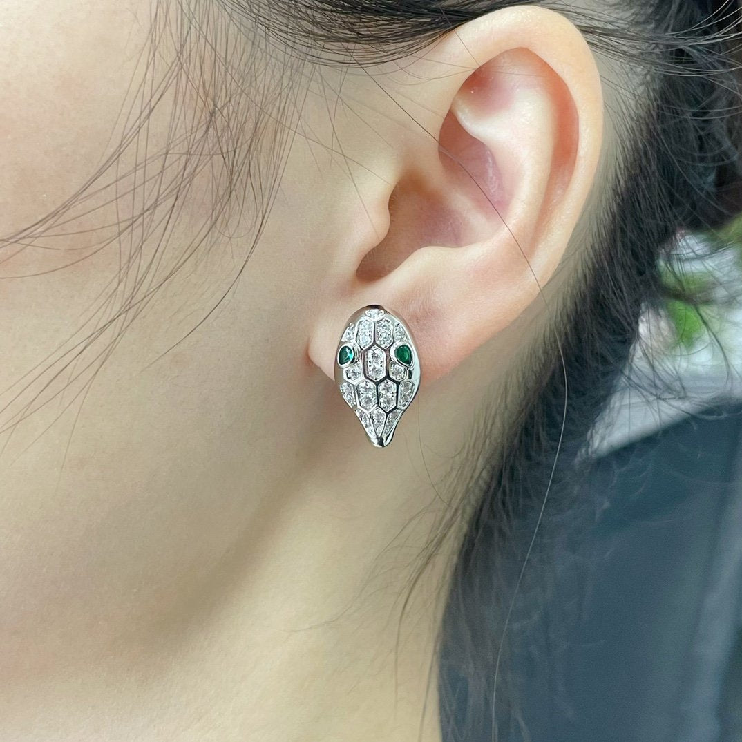 [Shinejoy]SERPENT DIAMOND STUD EARRINGS