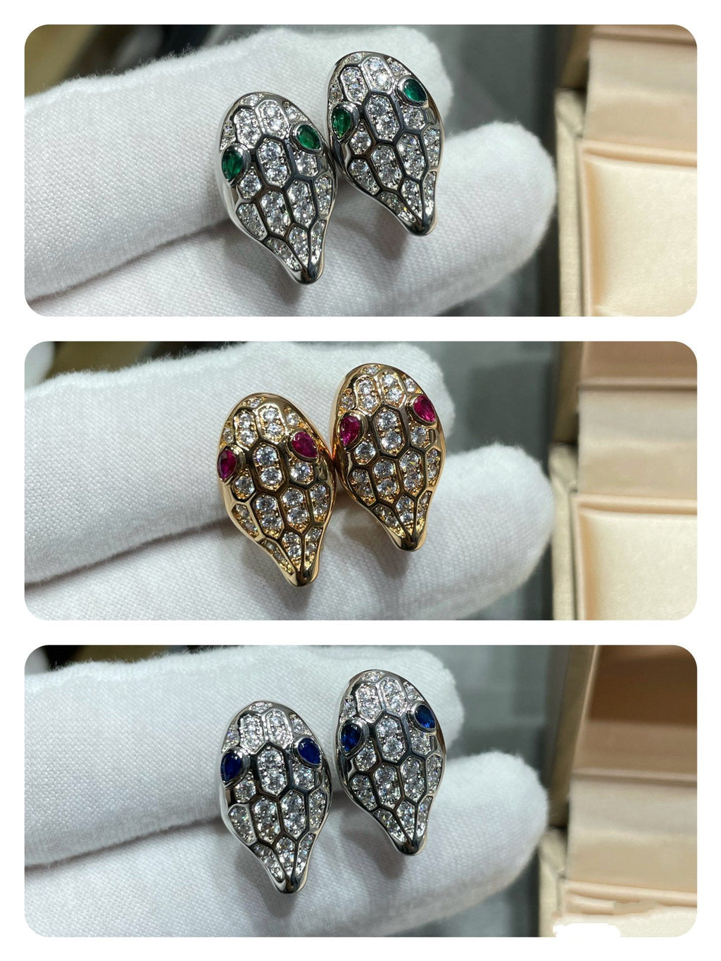 [Shinejoy]SERPENT DIAMOND STUD EARRINGS