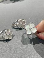 [Shinejoy]CLOVER SILVER MOP DIAMOND RING