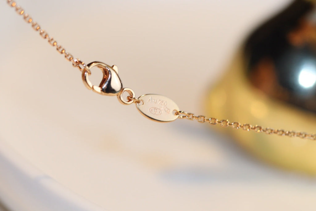 [Shinejoy]JEUX MALACHITE 1 DIAMOND PINK GOLD NECKLACE