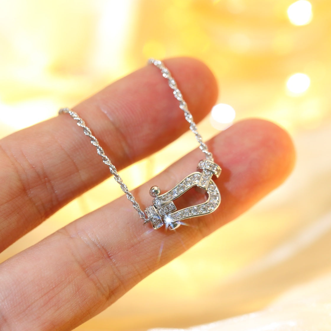[Shinejoy]FORCE 10 DIAMOND SILVER NECKLACE MINI MODEL