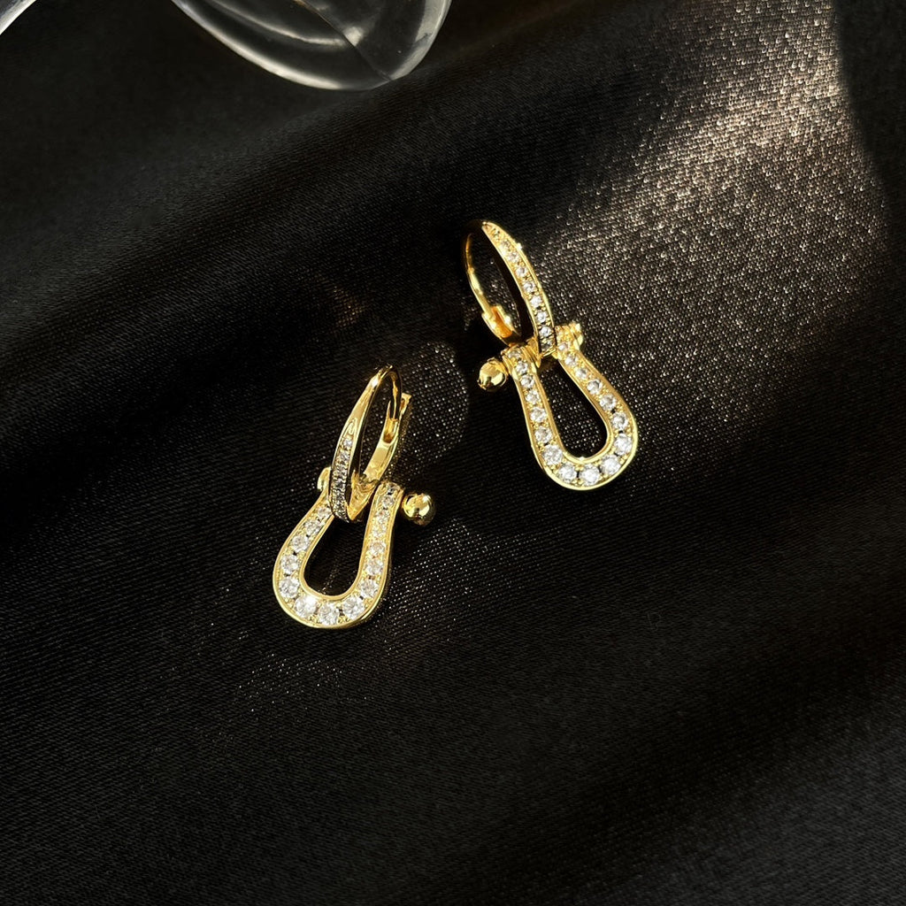 [Shinejoy] FORCE 10 BOUCLES D'OREILLES PENDANTES ENTIÈREMENT EN DIAMANTS MODÈLE MOYEN