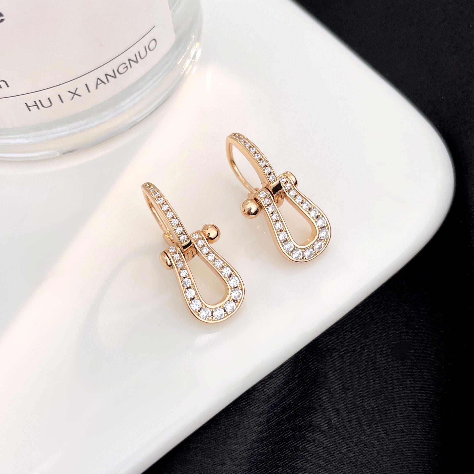 [Shinejoy]FORCE 10 FULL DIAMOND DROP EARRINGS MEDIUM MODEL