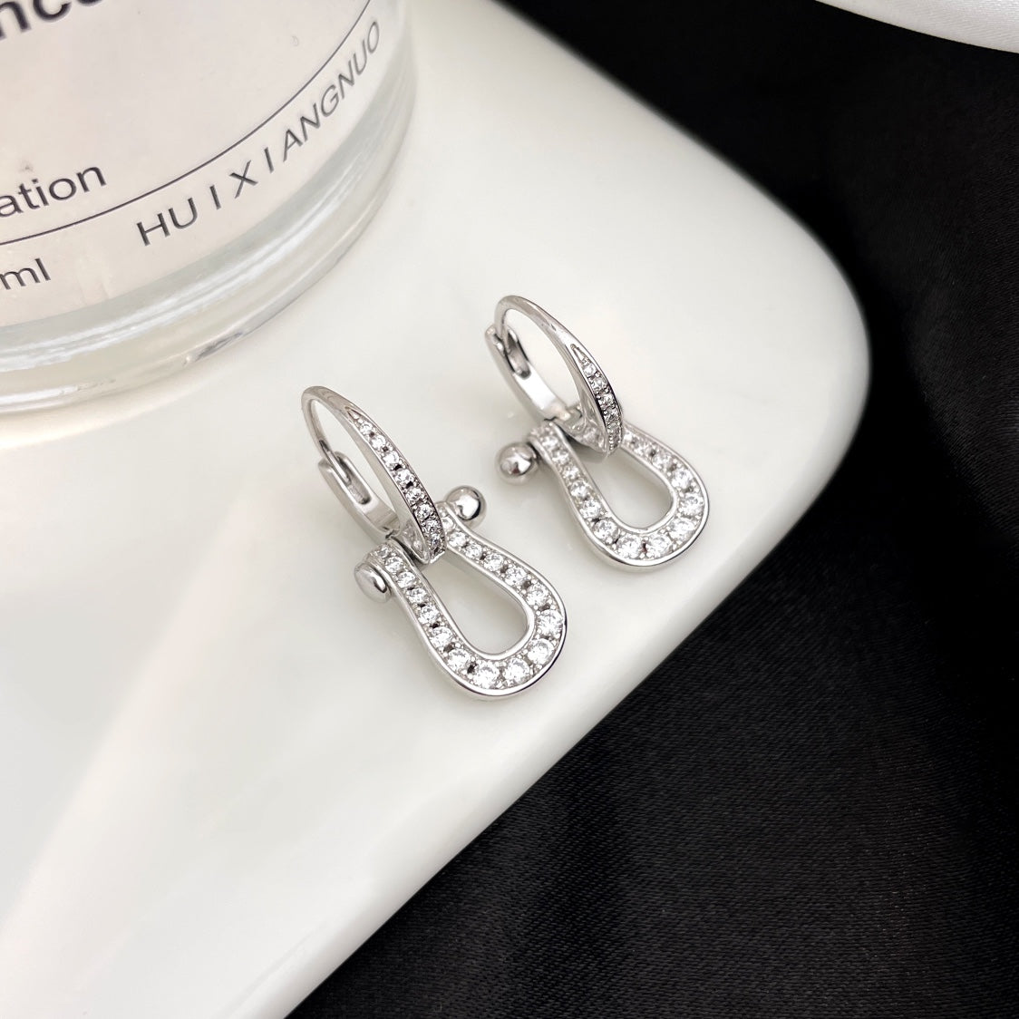 [Shinejoy] FORCE 10 BOUCLES D'OREILLES PENDANTES ENTIÈREMENT EN DIAMANTS MODÈLE MOYEN