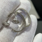 [Shinejoy]LOVE DIAMOND SILVER HOOP EARRINGS