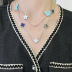 [Shinejoy]LUCKY CLOVER SILVER 11 MOTIF NECKLACE