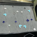 [Shinejoy]LUCKY CLOVER SILVER 11 MOTIF NECKLACE
