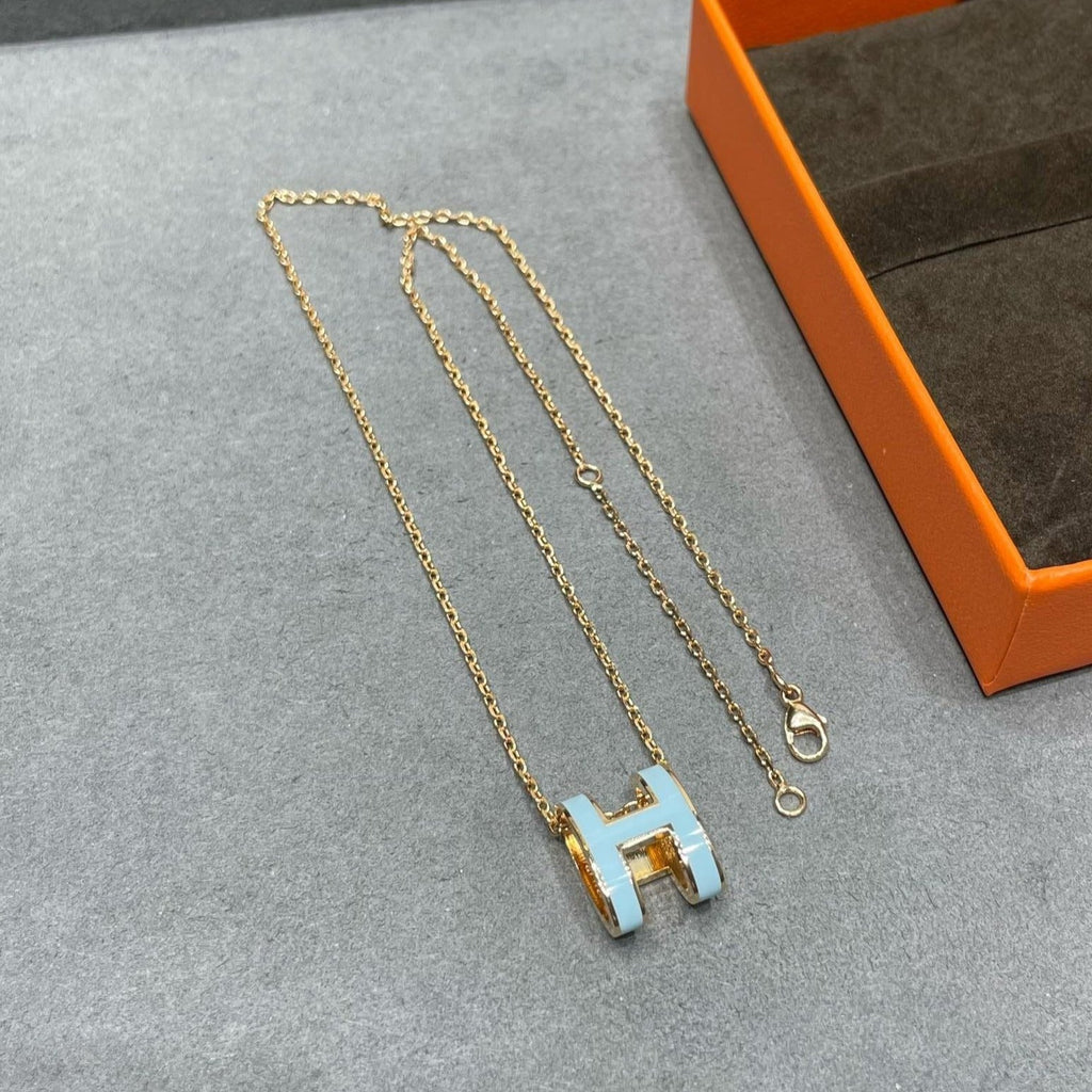 [Shinejoy]POP H SKY BLUE NECKLACE