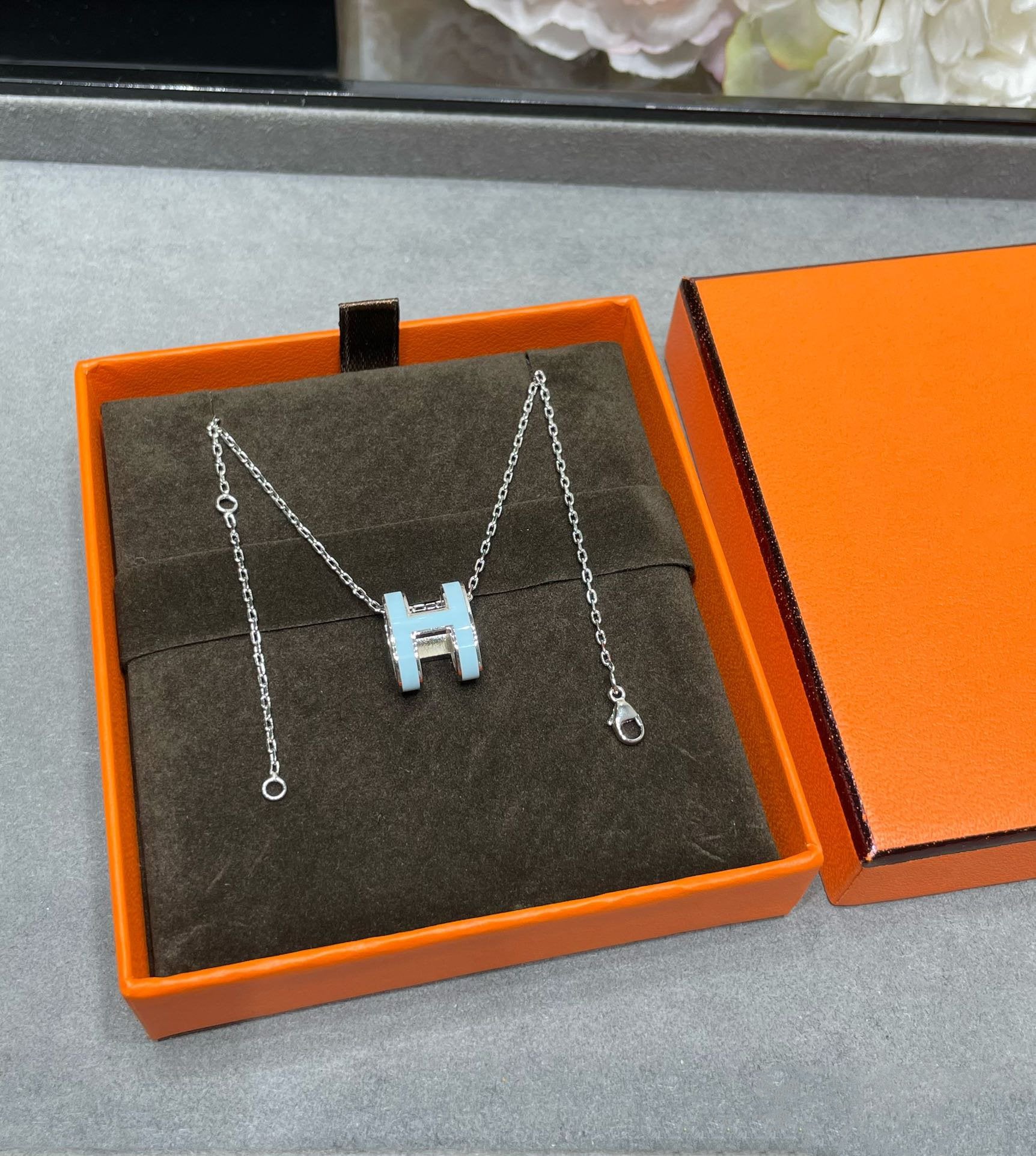 [Shinejoy]POP H SKY BLUE NECKLACE