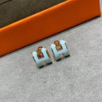 [Shinejoy]POP H SKY BLUE STUD EARRINGS