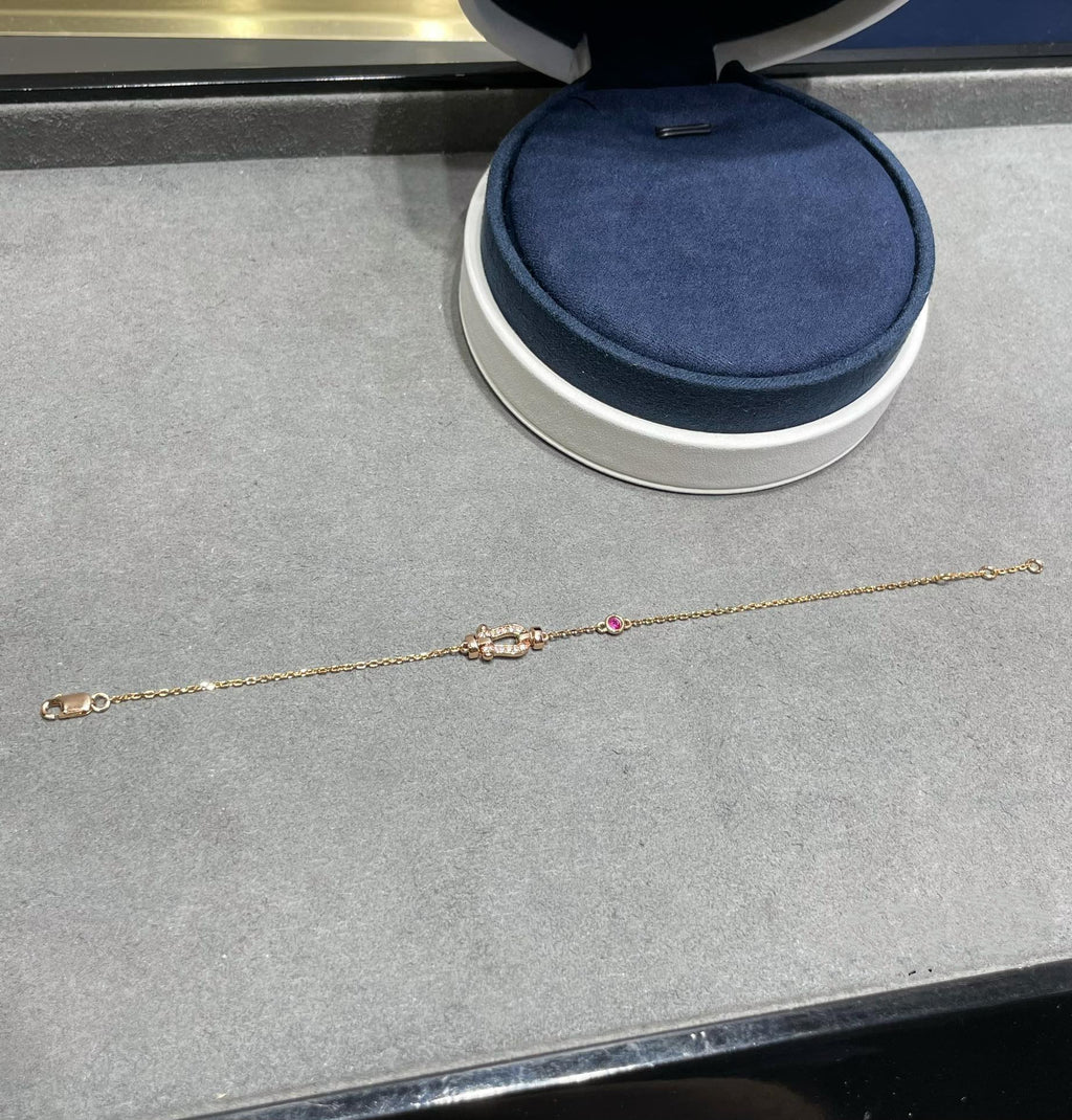 [Shinejoy]FORCE 10 BRACELET À MAILLES EN DIAMANT ROSE ET OR