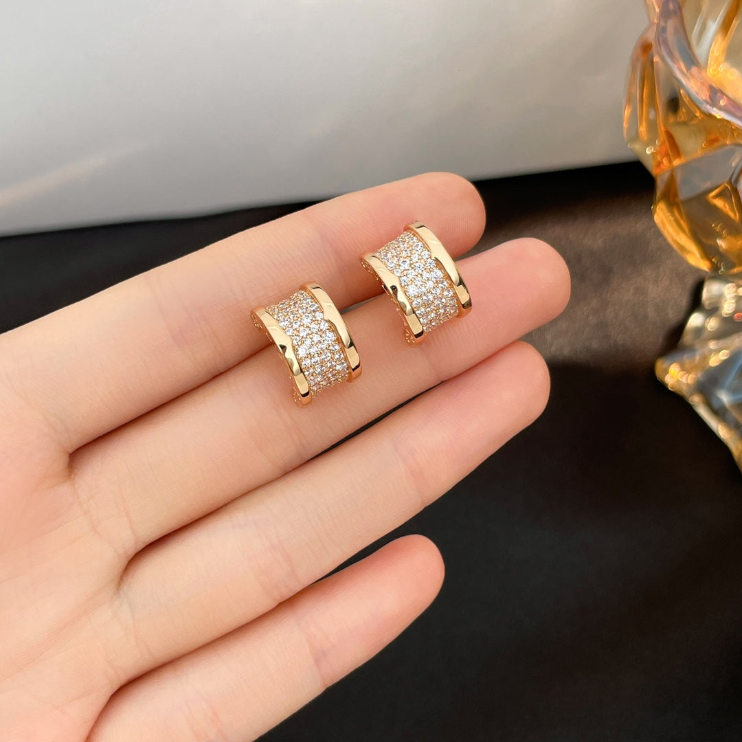 [Shinejoy]ZERO 1 DIAMOND PAVED EARRINGS