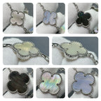 [Shinejoy] COLLIER EN ARGENT ET CHALCÉDONY MOP À MOTIF CLOVER 16