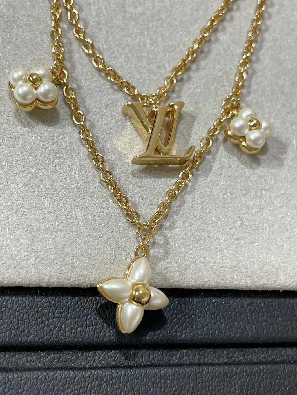 [Shinejoy]FLOWERGRAM GOLD MOP DOUBLE ROW NECKLACE
