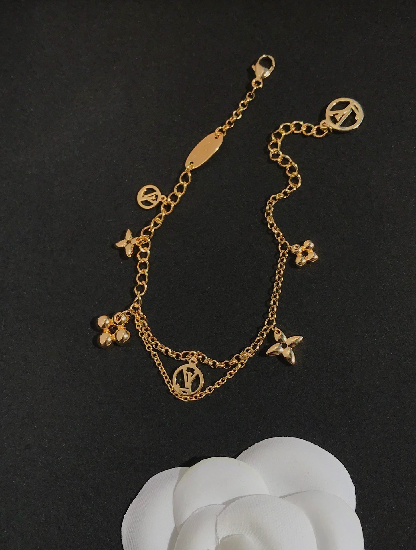 [Shinejoy]BLOOMING PINK GOLD MOP BRACELET