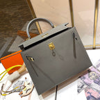 HM ケリー 25cm グリ ムエット エプソムレザー ゴールド金具