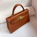 HM ケリー 19cm ゴールドサドルレザー ゴールド金具