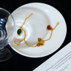 [Shinejoy]LUCKY SPRING 5 MOTIF GOLD BRACELET