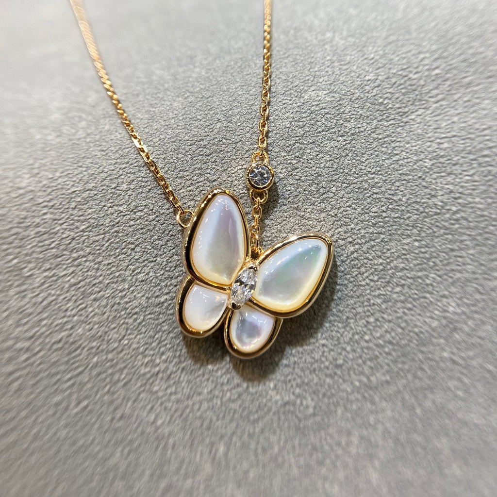 [Shinejoy]BUTTERFLY MOP DIAMOND NECKLACE