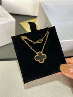[Shinejoy] COLLIER EN OR ROSE ET CRISTAL DE CLOVER ROCK