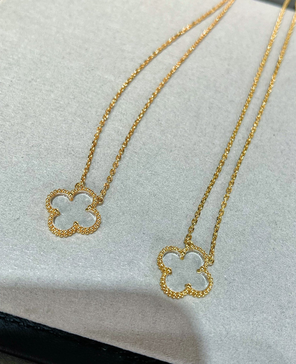 [Shinejoy] COLLIER EN OR ROSE ET CRISTAL DE CLOVER ROCK