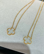 [Shinejoy] COLLIER EN OR ROSE ET CRISTAL DE CLOVER ROCK