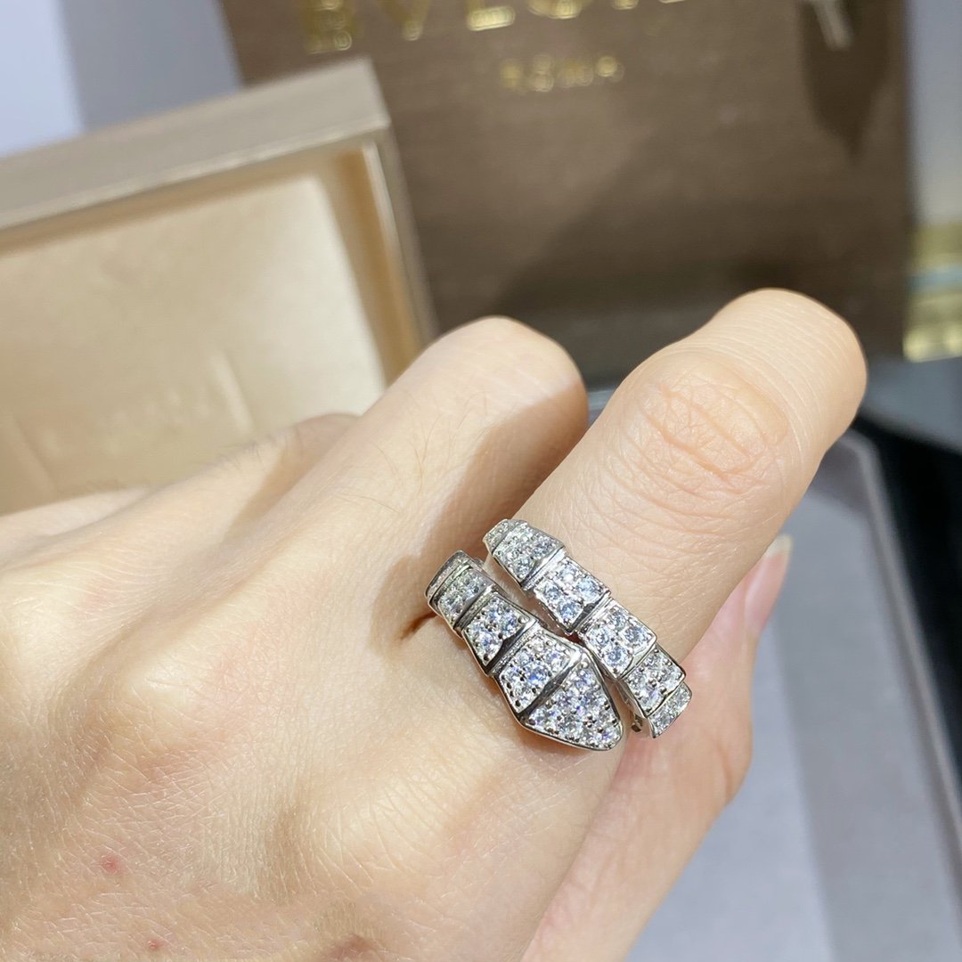 [Shinejoy]SERPENTI RING SILVER DIAMOND PAVED