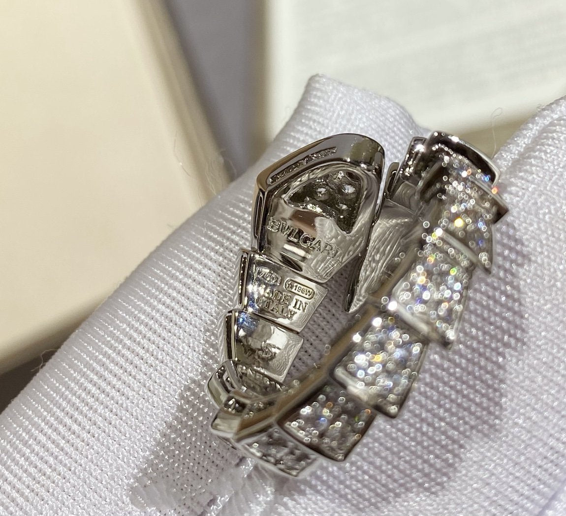 [Shinejoy]SERPENTI LARGE RING SILVER DIAMOND PAVED