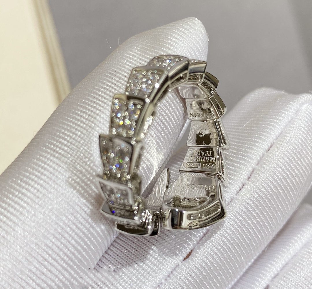 [Shinejoy]SERPENTI LARGE RING SILVER DIAMOND PAVED