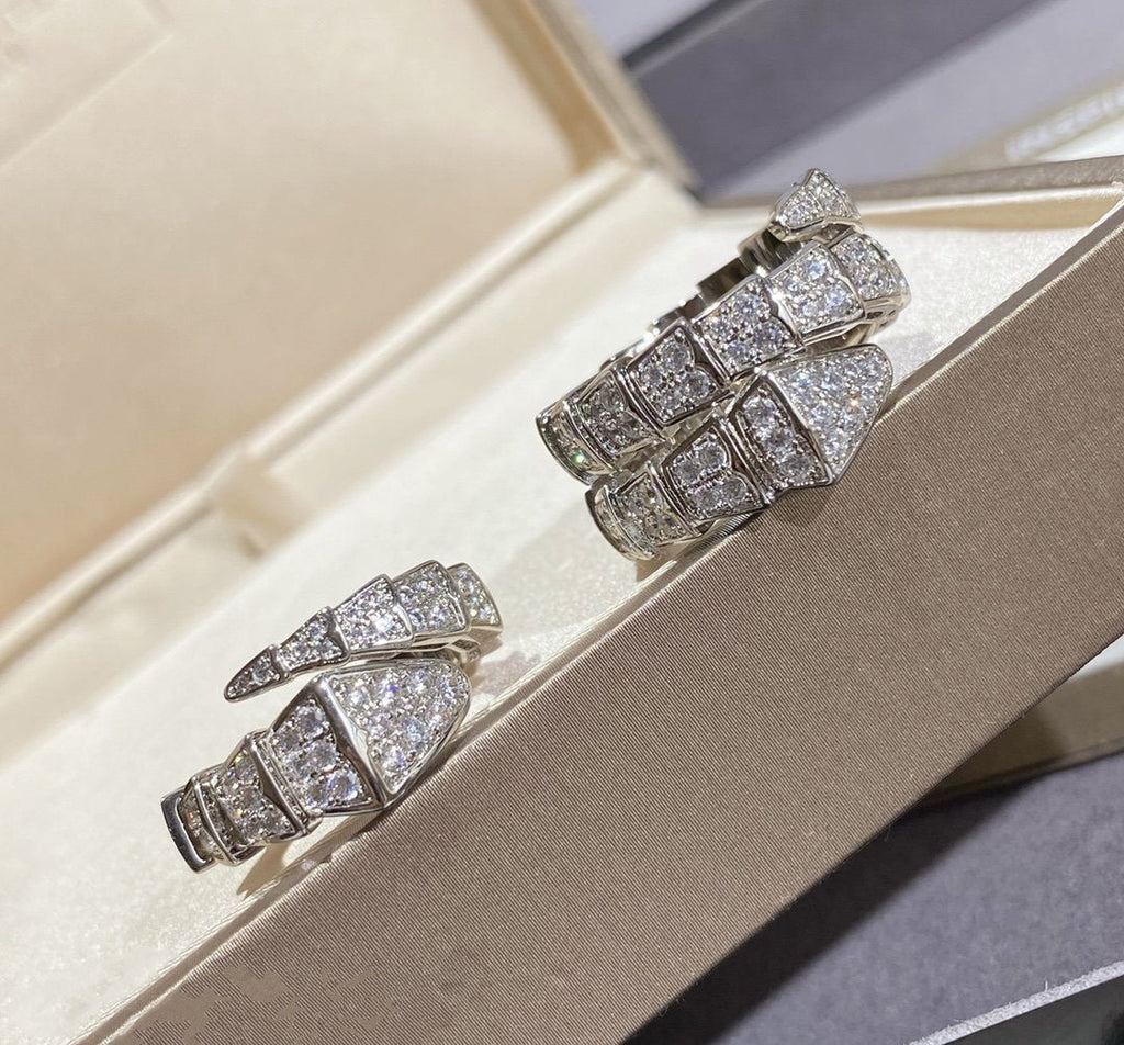 [Shinejoy]SERPENTI LARGE RING SILVER DIAMOND PAVED