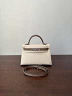 HM ケリー ミニ 20 ホワイト エプソム シルバー ハードウェア