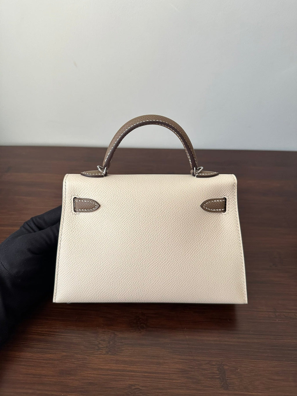 HM ケリー ミニ 20 ホワイト エプソム シルバー ハードウェア