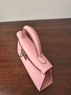 HM ケリー ミニ 20 ピンク シェーブル シルバー金具