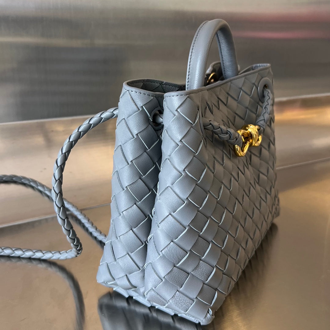 BV SMALL ANDIAMO 25CM PEAU D'AGNEAU GRIS FONCÉ