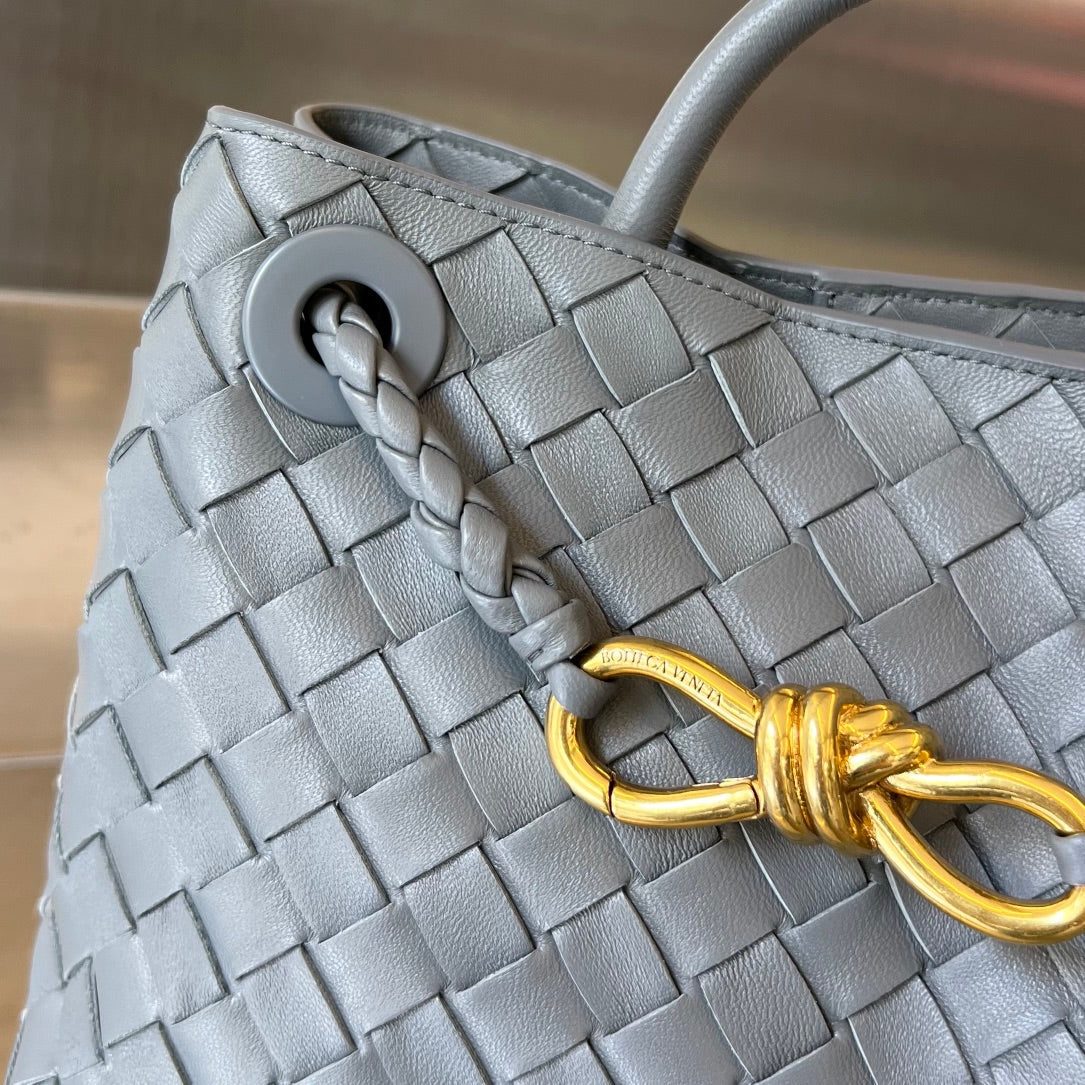 BV SMALL ANDIAMO 25CM PEAU D'AGNEAU GRIS FONCÉ