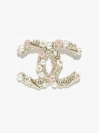 [Shinejoy] Broche double C en forme de cornet de glace émaillé rose et blanc 26C