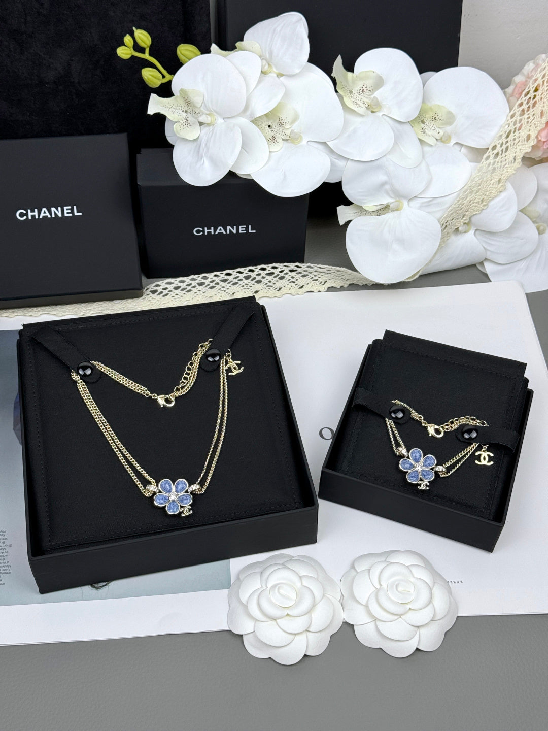 [Shinejoy]VOLTE New Blue Floral Double-Layer Bracelet