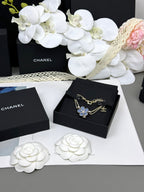 [Shinejoy]VOLTE Bracelet double couche à motif floral bleu