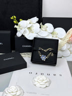 [Shinejoy]VOLTE Bracelet double couche à motif floral bleu