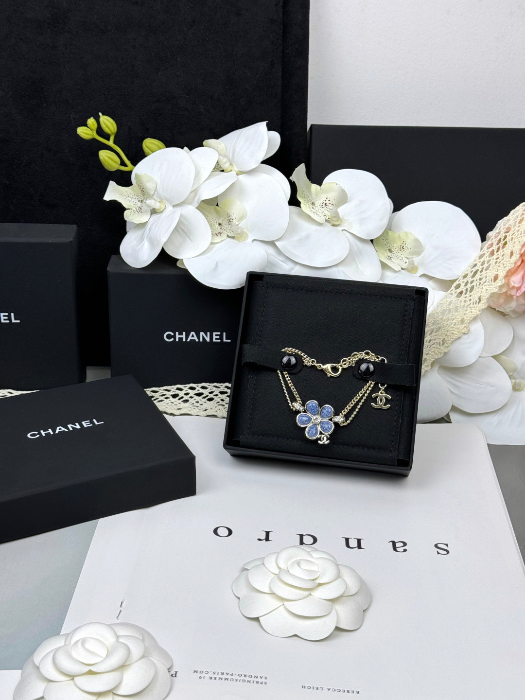 [Shinejoy]VOLTE New Blue Floral Double-Layer Bracelet