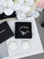 [Shinejoy]VOLTE Bracelet double couche à motif floral bleu