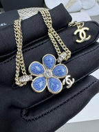 [Shinejoy]VOLTE Bracelet double couche à motif floral bleu