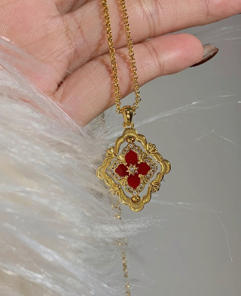 [?shinejoy] B.C.L ENAMEL ROTATING SINGLE-DIAMOND NECKLACE£¨Various colors£©