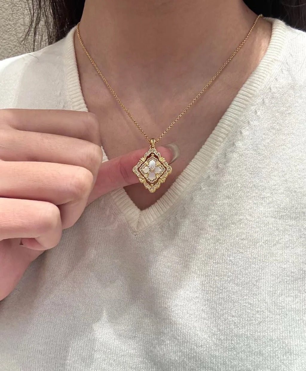 [?shinejoy] B.C.L ENAMEL ROTATING SINGLE-DIAMOND NECKLACE£¨Various colors£©