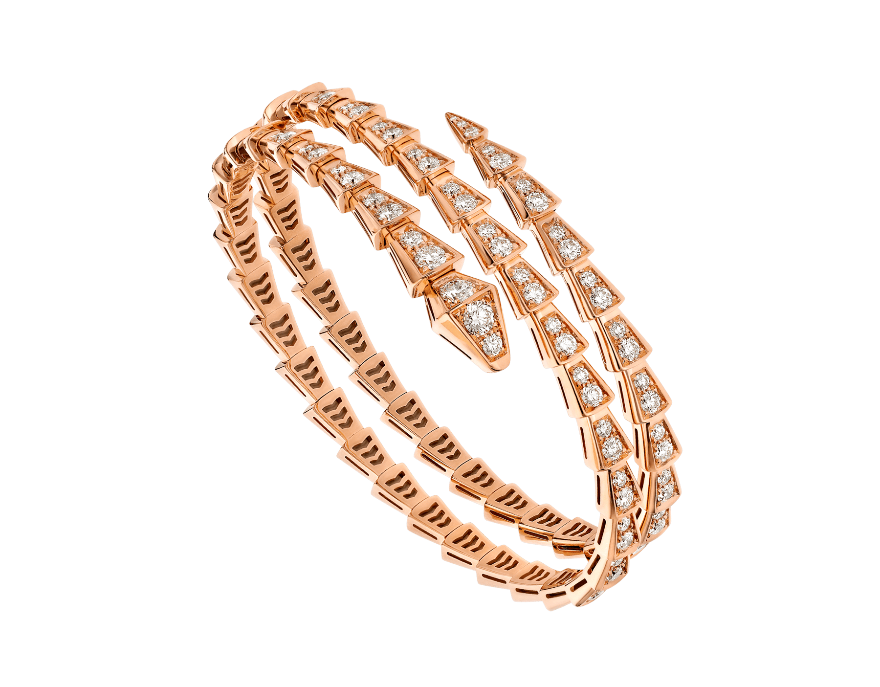 [Shinejoy]SERPENTI BRACELET PINK GOLD DIAMOND DOUBLE ROW