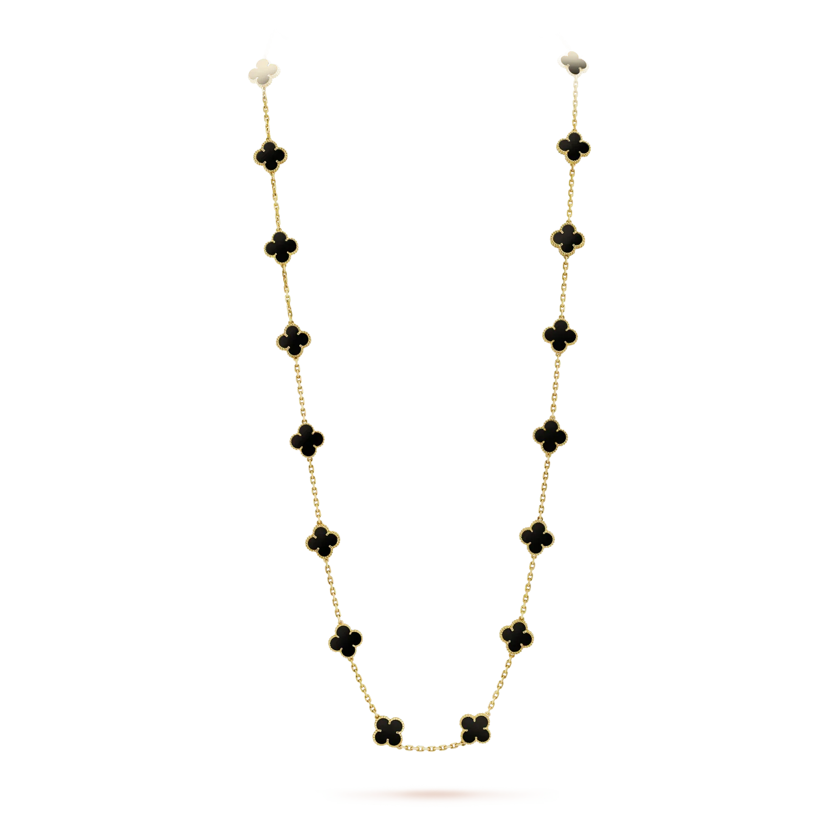 [Shinejoy]CLOVER 20 MOTIFS ONYX NECKLACE