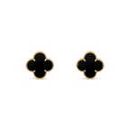 [Shinejoy]CLOVER MEDIUM 1 MOTIFS  ONYX STUD EARRINGS