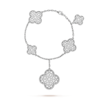 [Shinejoy]CLOVER 6 MOTIFS SILVER DIAMOND BRACELET